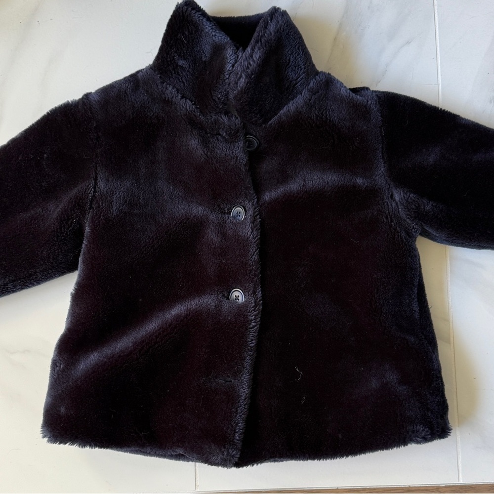 Baby Gap 24 Months Deep Blue or Navy Faux Fur Jacket